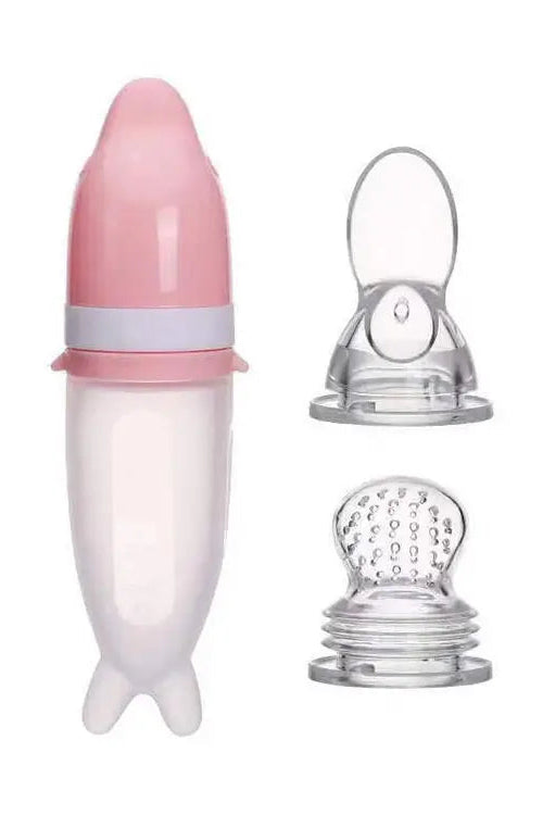 2-in-1 Baby Spoon & Fruit Feeder – 100% Food Grade Silicone Feeding Set